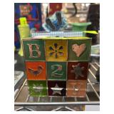 Decorative Box With Multicolored Panels and Symbol
