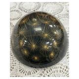 Black and Gold Decorative Glass Paperweight