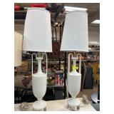 White Ceramic Table Lamps with Shades