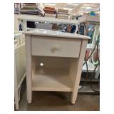 Wooden Nightstand with Drawer and Open Shelf