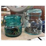 Two Atlas Jars With Contents