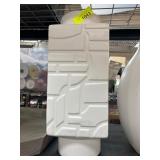 White Geometric Patterned Ceramic Vase