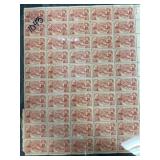 Sheet of US Postage Oregon Territory Stamps