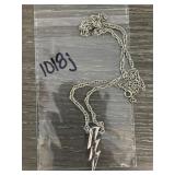 Silver-Tone Lightning Bolt Pendant Necklace