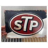 STP Metal Sign with Distressed Finish
