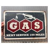 Metal Sign With Gas Station Theme