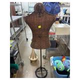 Wicker Mannequin Display with Metal Base