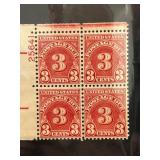 United States 3-Cent Postage Due Block