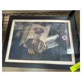 Framed Military Memorabilia and Photograph Display