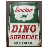 Sinclair Dino Supreme Motor Oil Metal Sign