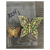 Two Butterfly-Shaped Brooches