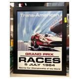 Framed Trans-American Grand Prix Races Poster