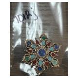 Marion Brooch with Multi-Color Inlay Design