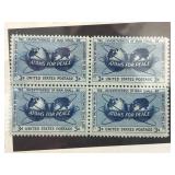 United States Atoms for Peace Stamp Block