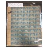 Sheet of US 3Â¢ Columbia University 1954 Stamps