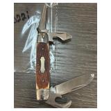 Multi-Blade Pocket Knife with Wood Handle