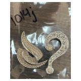 Two Rhinestone Costume Jewelry Brooches