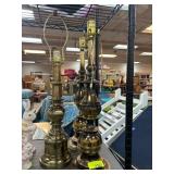 Three Brass-Finished Table Lamps