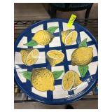 Decorative Ceramic Plate With Lemon Motif