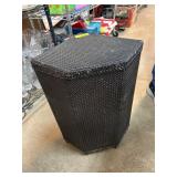 Hexagonal Wicker Storage Basket with Hinged Lid