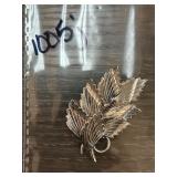 Leaf-Shaped Metal Brooch Pin