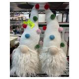 White Knitted Holiday Gnome Decorations