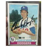 1979 Topps Charlie Hough Dodgers Signed Baseball C