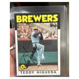 1986 Topps Teddy Higuera Autographed Card