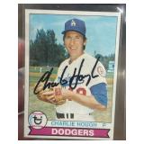 Topps Charlie Hough Signed Dodgers Card