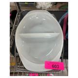 Pyrex Divided Dish with Metal Holder