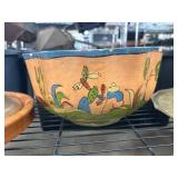 Hand-Painted Mexican Pottery Bowl
