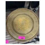 Etched Brass Charger with Ornate Detailing