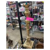Elegant Brass Electrified Candlestick Lamp