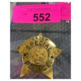 Gold-Tone Chief Special Police Badge