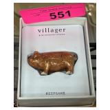 Villager Liz Claiborne Pig Keepsake Box