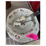 Taitu Japan Rabbit-Themed Dish Set with Flatware