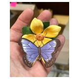 Franklin Porcelain Hand-Painted Butterfly Figurine