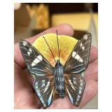 Franklin Porcelain Hand-Painted Butterfly Figurine