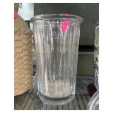 Clear Glass Vase with Vertical Facets