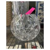 Clear Crystal Glass Swirl-Cut Vase