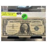 1957B Silver Certificate One Dollar Note