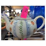 Hand-Painted Ceramic Teapot with Strawberry Design