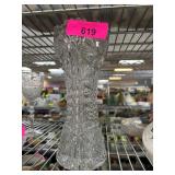 Cut Glass Crystal Vase with Intricate Design