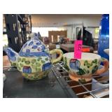 Bella Casa by Ganz Hand-Painted Tea Set