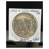 1922-S Peace Silver Dollar, Choice Uncirculated