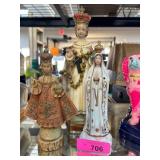 Religious Figurines Including Virgin Mary and Infa