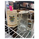 Ceramic and Glass Beer Steins