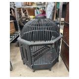 Hexagonal Black Metal Birdcage with Handle