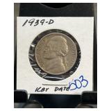 1939-D Jefferson Nickel in Holder