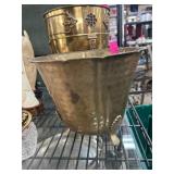 Hammered Brass Bowl with Feet, Made in India